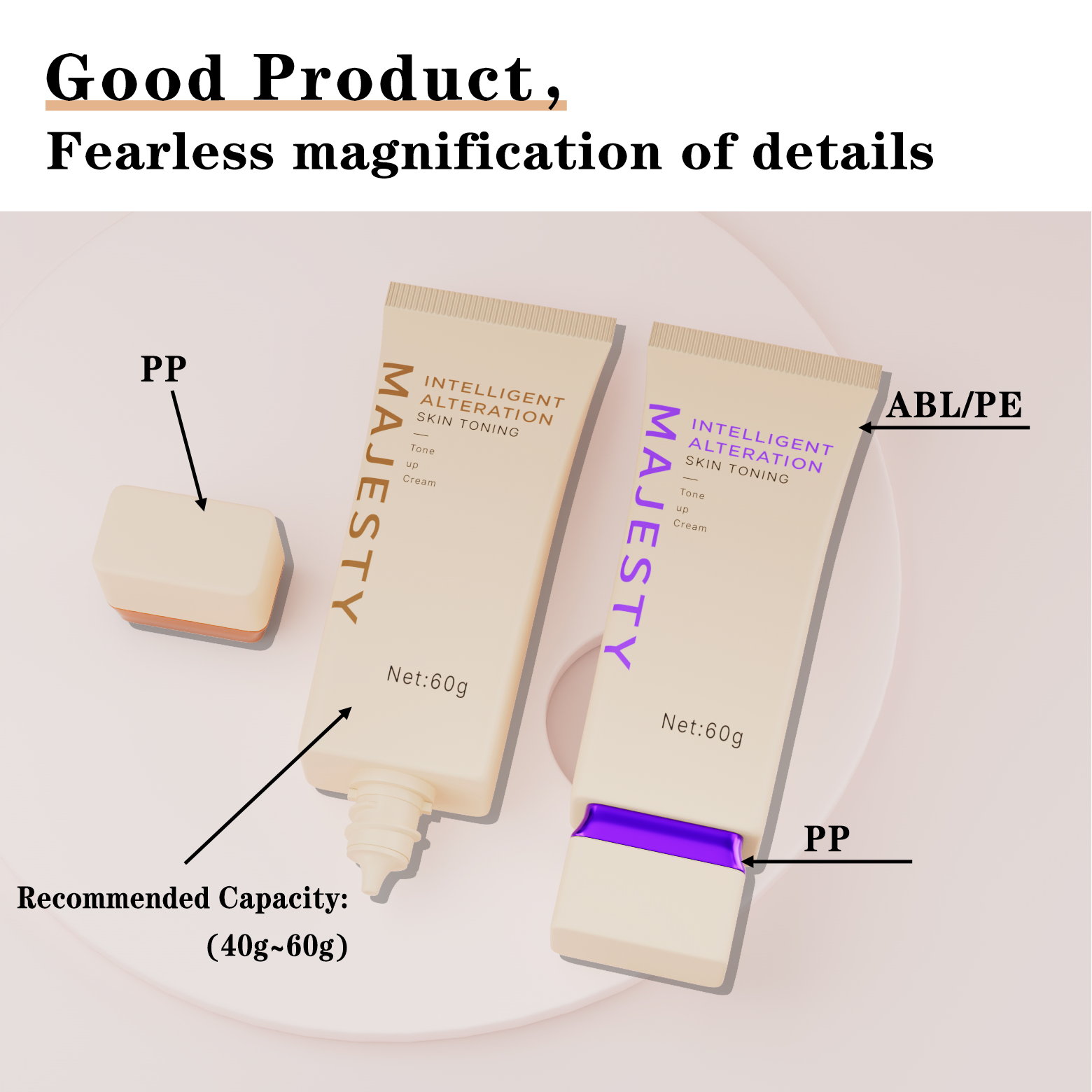 Tubage à crème solaire de forme carrée de 60 ml personnalisée 