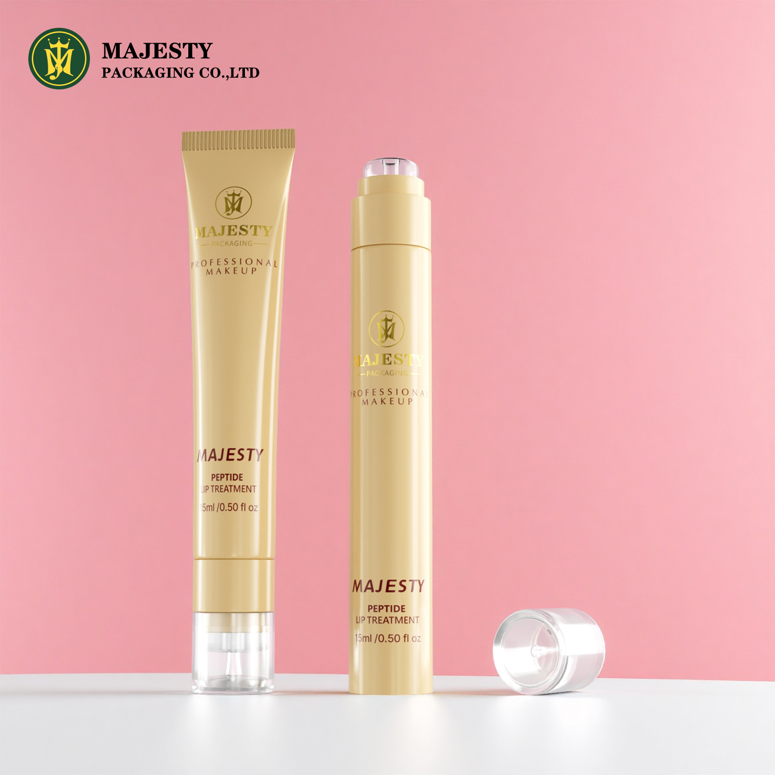 Tubes en plastique cosmétique en acrylique Logo Jelly Lip Bloss Conteners