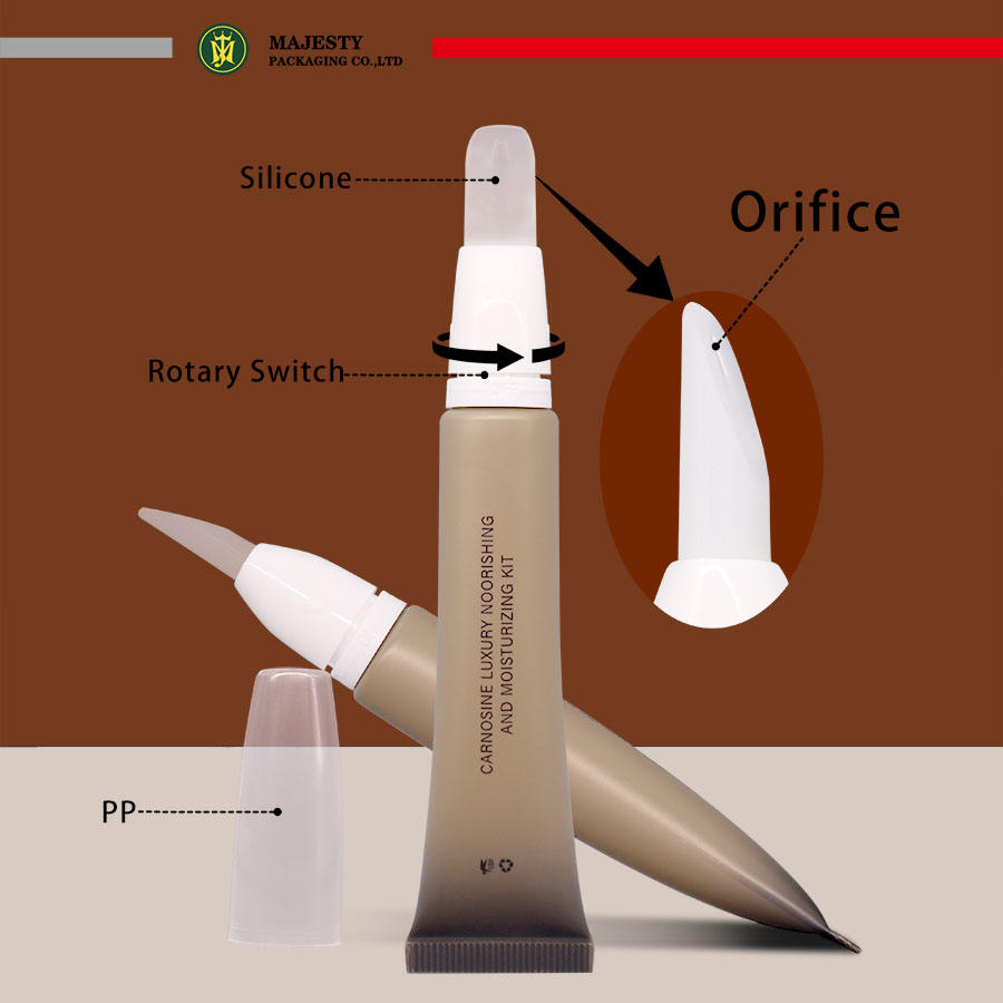 Tube rond de récipient de baume à lèvres de rouge à lèvres de brillant à lèvres de 8ml 10ml 15ml avec la brosse ou la tête de Silicone emballage de Tube cosmétique fonctionnel