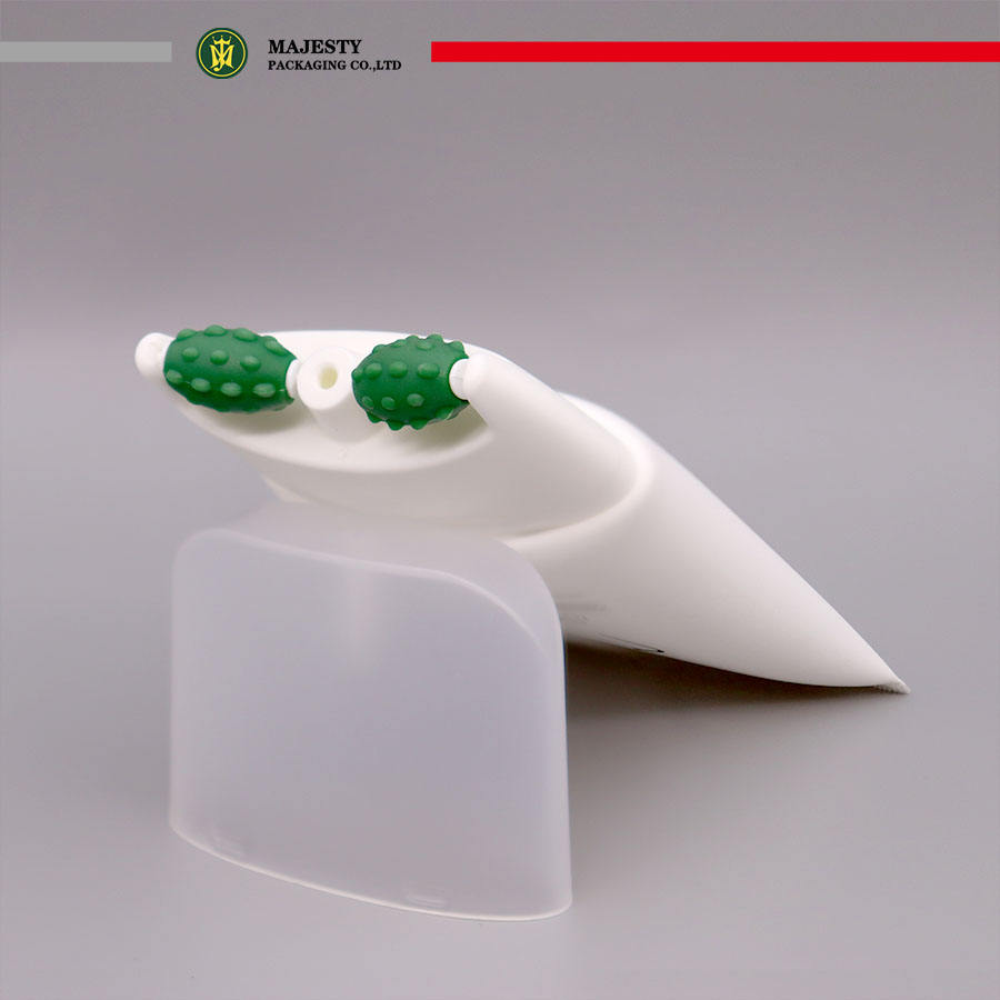 Tube en plastique ovale plat en plastique Recyclable écologique de 80ml, Tube fonctionnel de Massage à deux rouleaux pour les soins de la peau et la crème de soin du corps