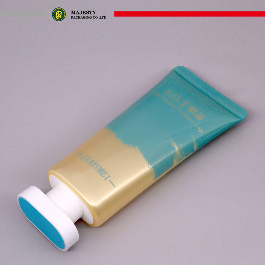 Conteneur cosmétique avec Logo privé, emballage en Tube en plastique, bouchon à vis de forme ovale, Tube à pression souple, impression Offset, manipulation de Surface