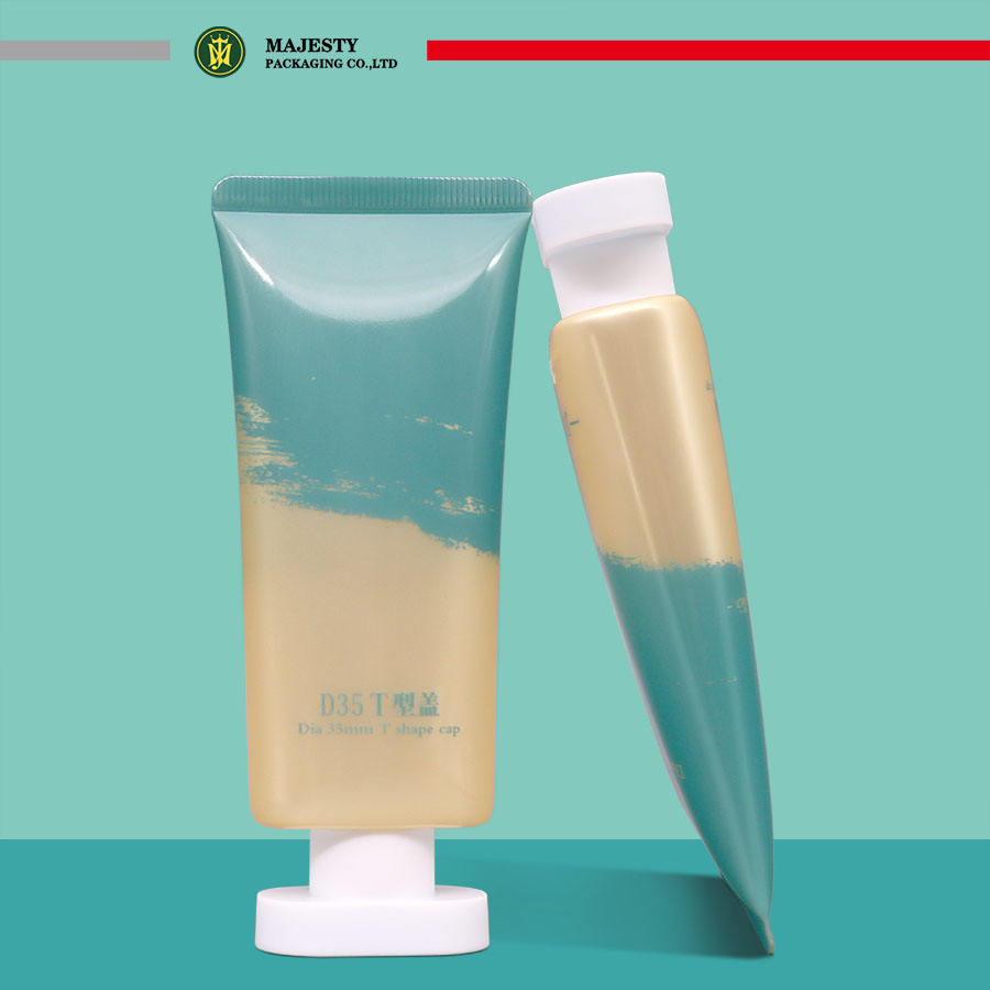 Conteneur cosmétique avec Logo privé, emballage en Tube en plastique, bouchon à vis de forme ovale, Tube à pression souple, impression Offset, manipulation de Surface