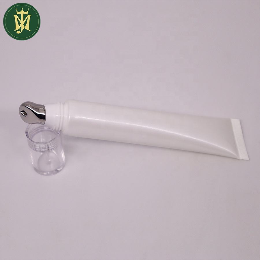 Emballage de tube cosmétique en plastique vide pour baume à lèvres pour crème pour les yeux 10 ml 15 ml 30 ml de forme ronde avec tube applicateur en alliage de zinc ou en céramique