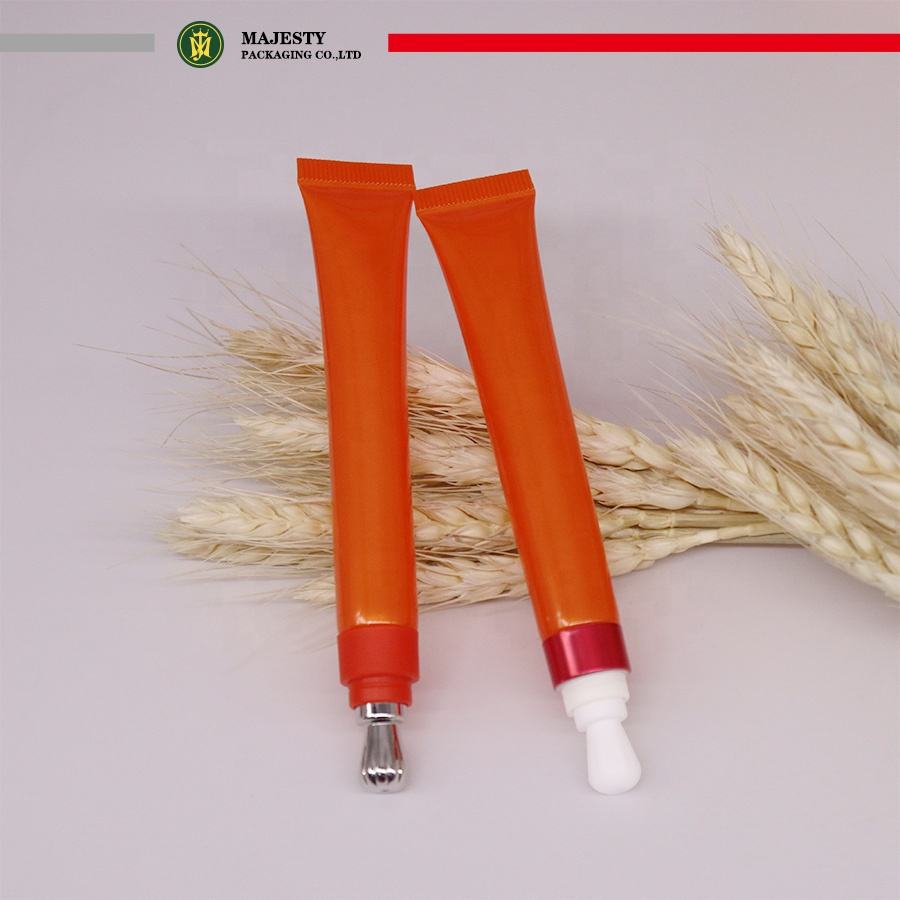 Tube applicateur en céramique ou en alliage de Zinc de couleur personnalisée, emballage en plastique pour crème cosmétique pour les yeux, 10ml, 15ml, 20ml