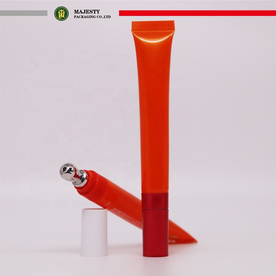Emballage de Tube cosmétique en plastique vide, Tube de baume à lèvres pour crème pour les yeux, applicateur de Massage en céramique ou en alliage de Zinc, emballage de Tube de soins de la peau