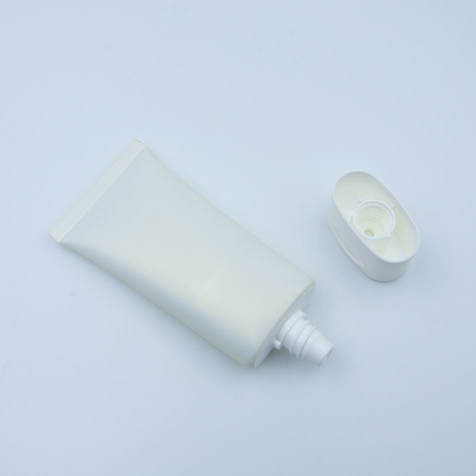 Tube en plastique blanc souple personnalisé pour cosmétiques, vide, couvercle rabattable pour crème pour les yeux, shampoing, crème pour les mains, protection solaire, 60ml, 100ml, 120ml