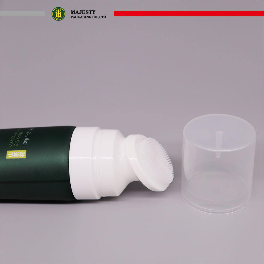 Tube de nettoyage du visage personnalisé, applicateur en Silicone à presser, Tube en plastique, emballage cosmétique, Tube souple de Massage