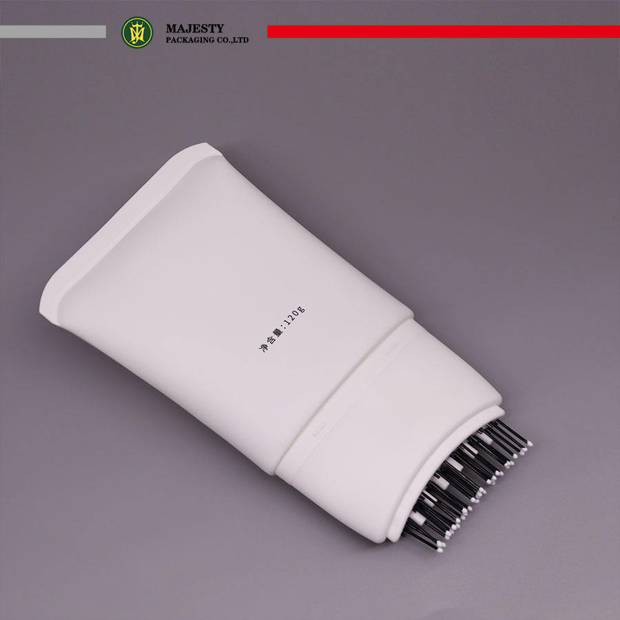 Tube en plastique souple personnalisé, emballage de soins du cuir chevelu pour teinture capillaire avec applicateur de brosse à peigne, Tube à presser personnalisé