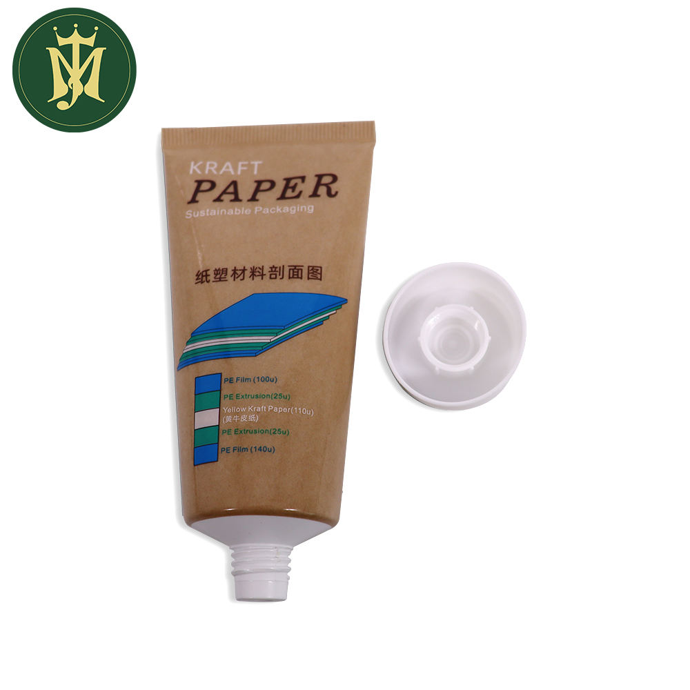 Emballage de recyclage à presser écologique Crème pour les mains de protection solaire dans un tube en plastique biodégradable Tube pressé en papier kraft
