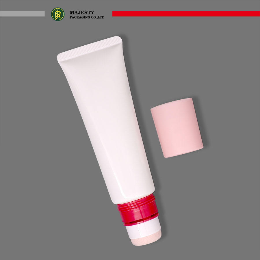 Tube d'application d'éponge en plastique vide, avec applicateur d'éponge à distribution centrale, Lotion pour le corps, crème pour le visage, emballage en plastique
