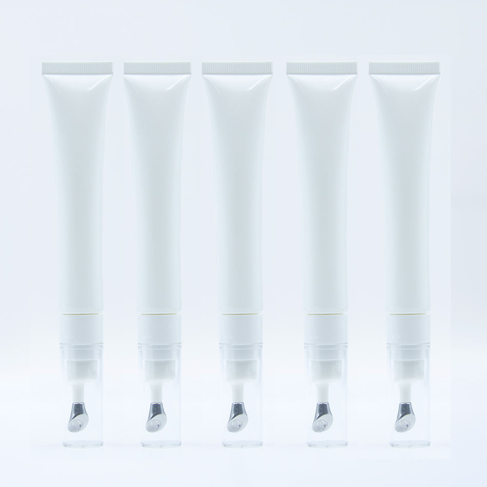 Emballage cosmétique vide personnalisé de haute qualité de 20ml, Tube d'essence de crème pour les yeux en alliage de Zinc avec tête de Massage vibrante avec Logo personnalisé