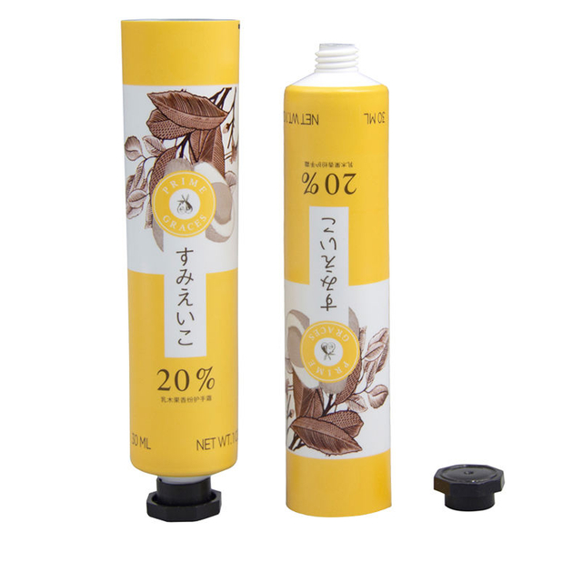 Tubes personnalisés en papier d'aluminium de 20 à 100g, pour crème pour les mains, emballage cosmétique doux pour protection solaire, nettoyant pour le visage