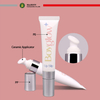 Applicateur en céramique personnalisé de 19mm de diamètre, capuchon de finition en métal argenté, capacité de 5 à 25ml, crème pour les yeux, Tubes en plastique PE à 2 couches