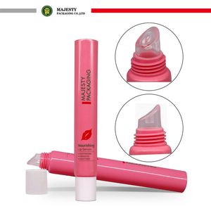Tube cosmétique souple pour rouge à lèvres, brillant à lèvres, baume à lèvres avec applicateur en Silicone souple, emballage cosmétique en plastique, Tube en plastique de 10 à 30ml