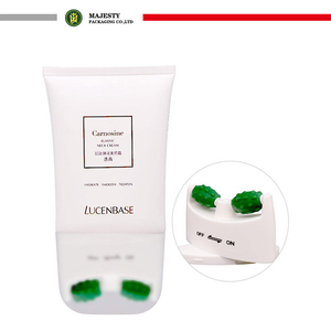 Tube de crème pour le cou en Silicone de forme ovale, 120g, à personnaliser, à usage cosmétique, avec 2 têtes de rouleau et fonction d'interrupteur marche/arrêt