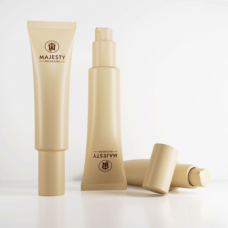 Emballage de tube de crème BB en plastique souple personnalisé de 30 ml avec tête de pompe sans air pour tubes de maquillage de sérum pour les yeux de protection solaire