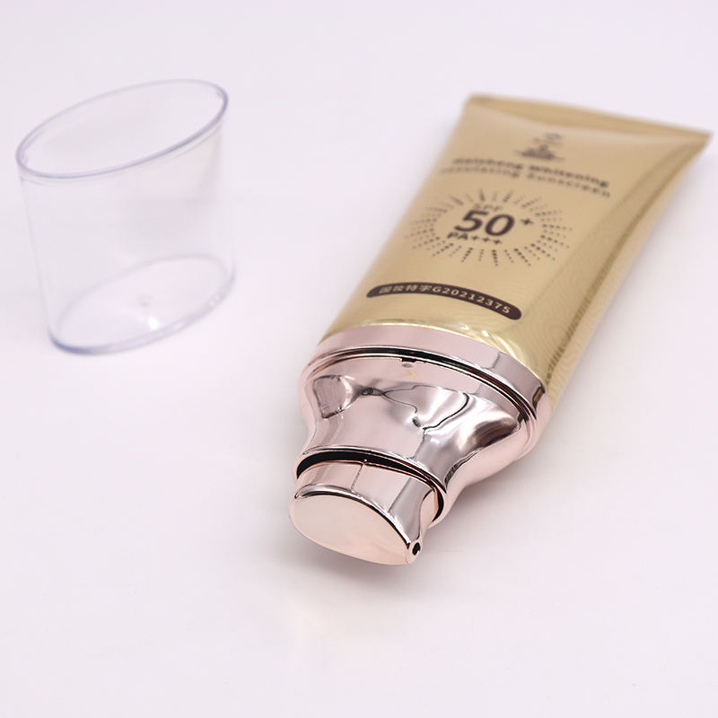 Tube laminé OEM haute brillance 50ml ABL/PBL, pompe sans air ovale plate, sérigraphie, crème pour le visage BB, emballage de Tube de Base de maquillage