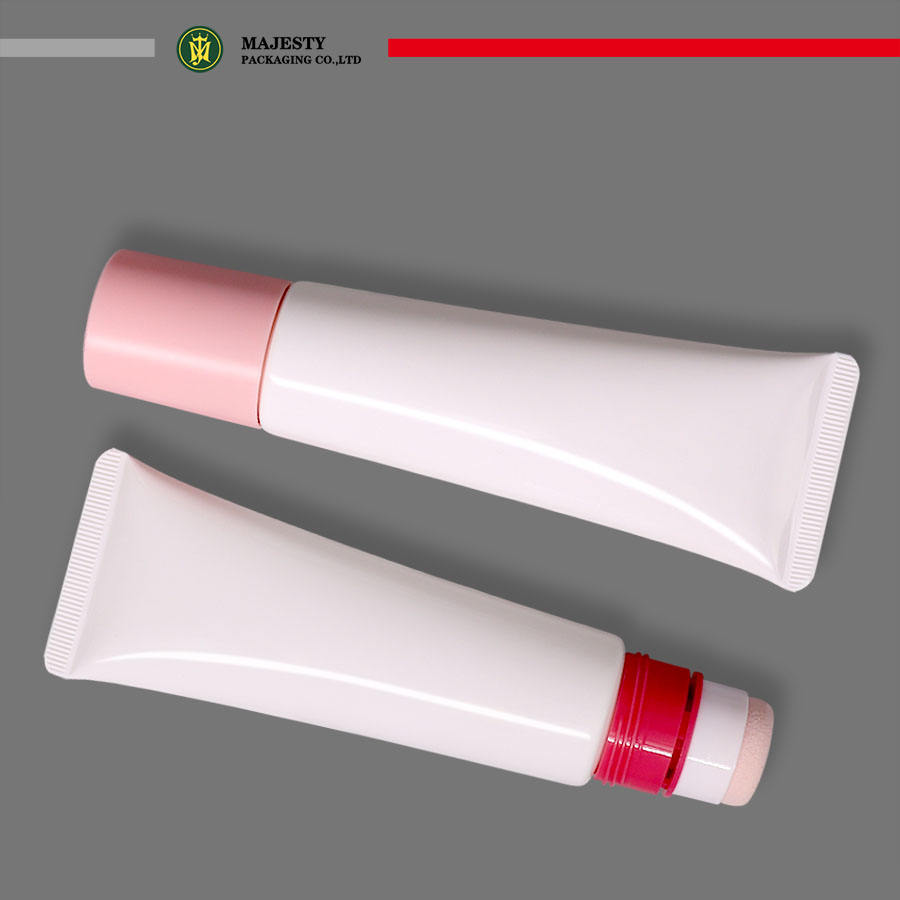 Tube d'application d'éponge en plastique vide, avec applicateur d'éponge à distribution centrale, Lotion pour le corps, crème pour le visage, emballage en plastique