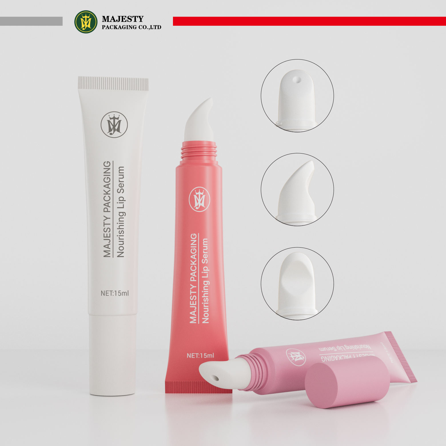 Dessus rabattable de conception personnalisé par coutume d'OEM pour les tubes en plastique de brillant à lèvres de sérigraphie