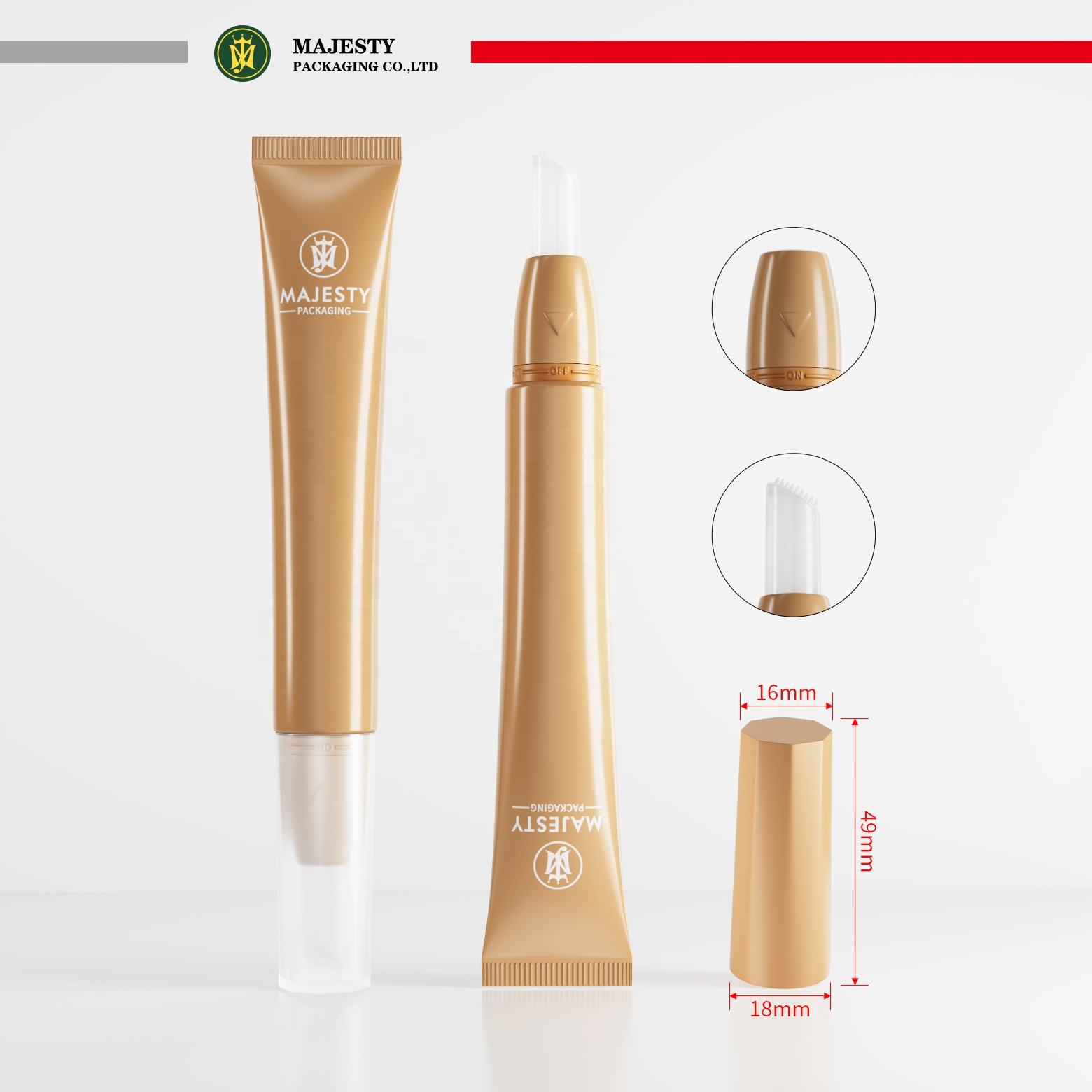 Emballage en plastique vide de tube de lèvre de compression faite sur commande des tubes 10ML 15ML 20ML de crème d'oeil