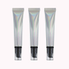 Tube en plastique en aluminium souple cosmétique vide de 20 g 20 ml avec capuchon de pompe sans air presser au laser argenté pour l'emballage de crème solaire pour le visage