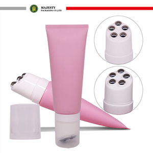 Tube applicateur de Massage vide et souple, boule à rouleau, en acier inoxydable, plastique cosmétique, personnalisé D50mm, 5 couleurs personnalisées gratuites