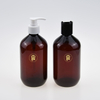 Recyclé 300 ml 500 ml vide ambre clair shampooing et revitalisant ensemble emballage en plastique lavage des mains bouteille en PET avec pompe