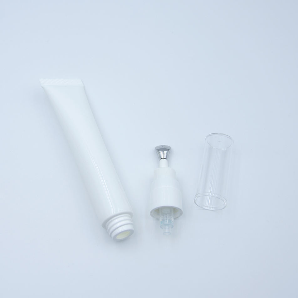 Emballage cosmétique vide personnalisé de haute qualité de 20ml, Tube d'essence de crème pour les yeux en alliage de Zinc avec tête de Massage vibrante avec Logo personnalisé