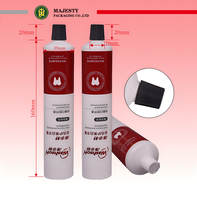 Applicateur de buse personnalisé de 35mm de diamètre, capacité de 50 à 130 ml, Tube vide brillant, Tube de dentifrice cosmétique, bouchon à vis